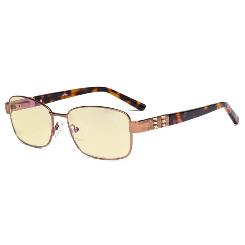 eyekeeper.com Blue Light Blocking Eyeglasses with Crystal Accents Yellow Tinted Lenses LX19007-BB60 Eyeglasses