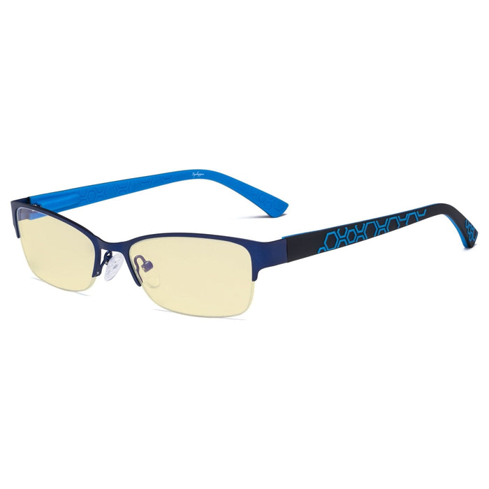 Eyekeeper.Com - Half-Rim Metal Blue Light Blocking Eyeglasses Tm17006