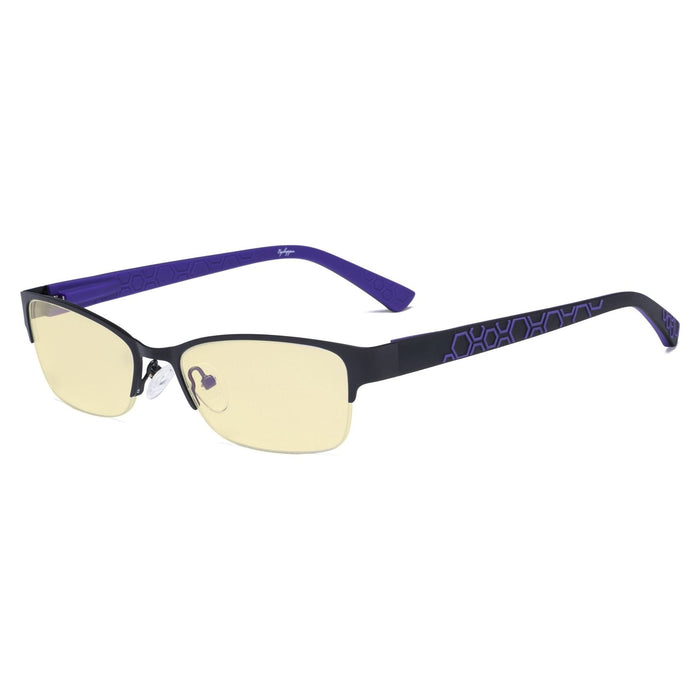 Eyekeeper.Com - Half-Rim Metal Blue Light Blocking Eyeglasses Tm17006