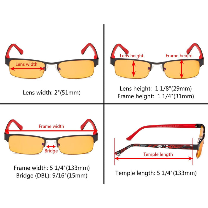 Eyekeeper.Com - Half-Rim Blue Light Blocking Reading Glasses Lx17005-Bb98