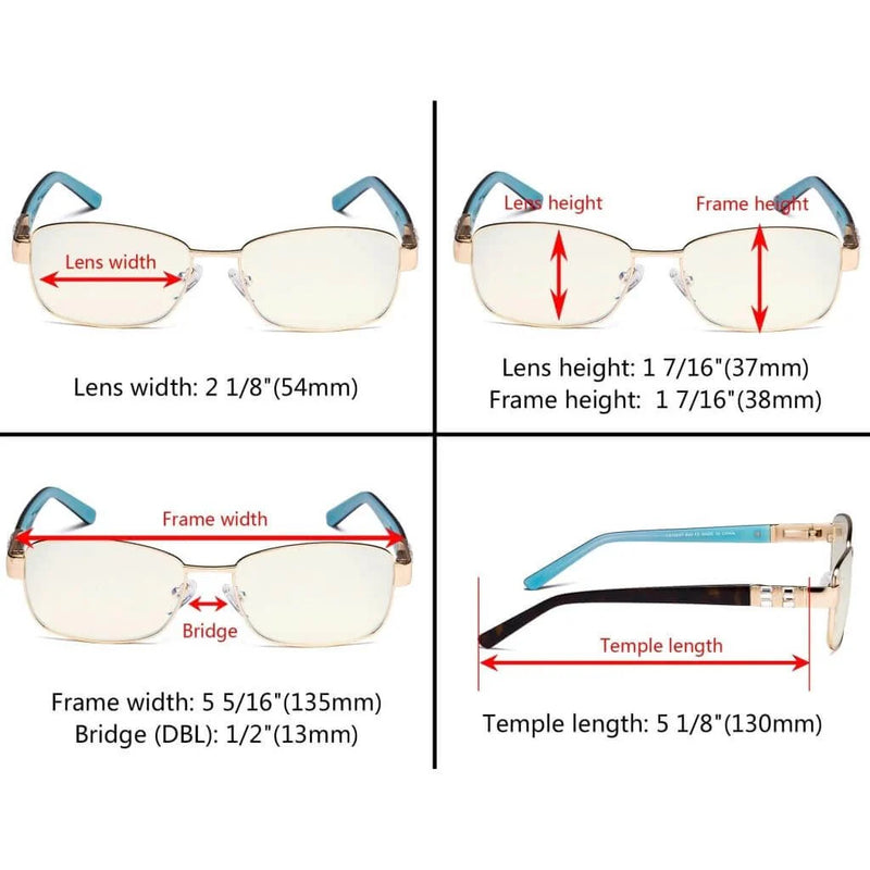 eyekeeper.com Blue Light Filter Eyeglasses with Crystal Accents Light Yellow Lenses LX19007-BB40 Eyeglasses