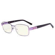 eyekeeper.com Blue Light Filter Eyeglasses with Crystal Accents Light Yellow Lenses LX19007-BB40 Eyeglasses