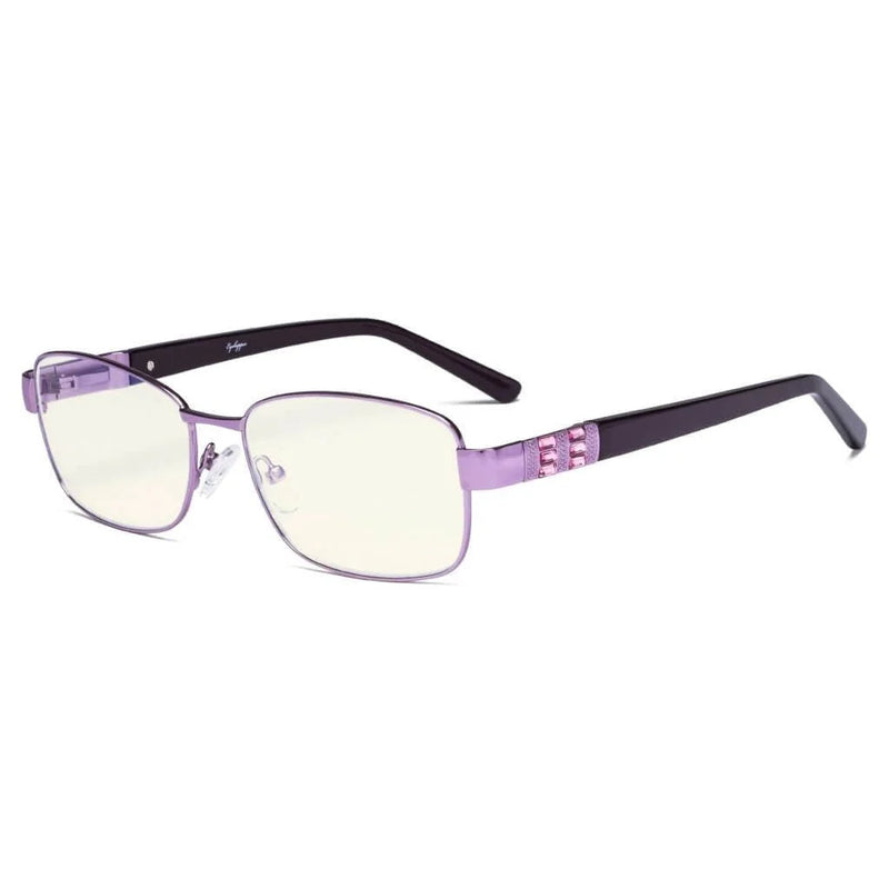 eyekeeper.com Blue Light Filter Eyeglasses with Crystal Accents Light Yellow Lenses LX19007-BB40 Eyeglasses