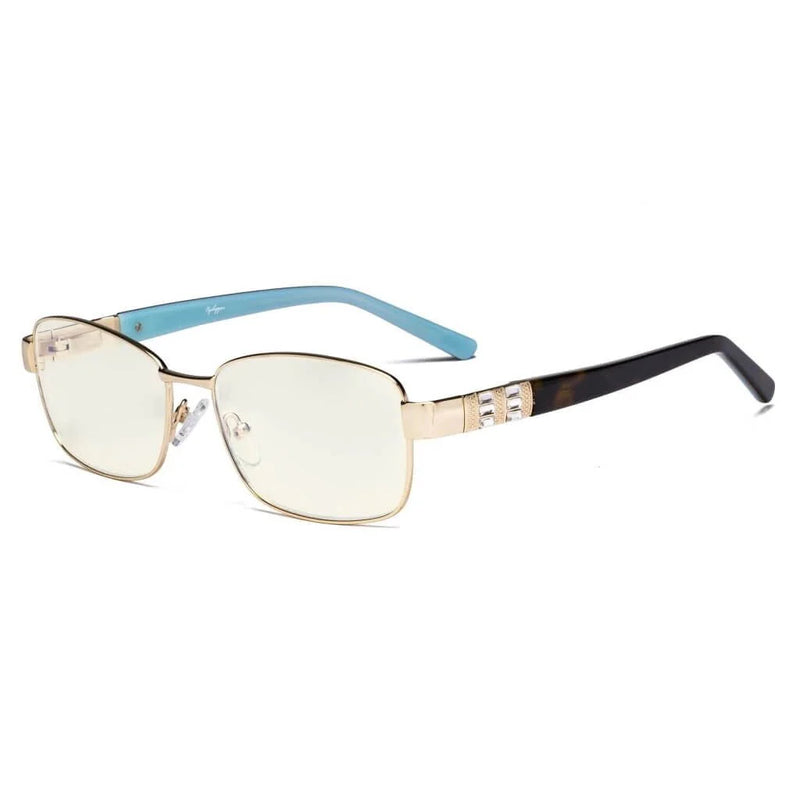 eyekeeper.com Blue Light Filter Eyeglasses with Crystal Accents Light Yellow Lenses LX19007-BB40 Eyeglasses