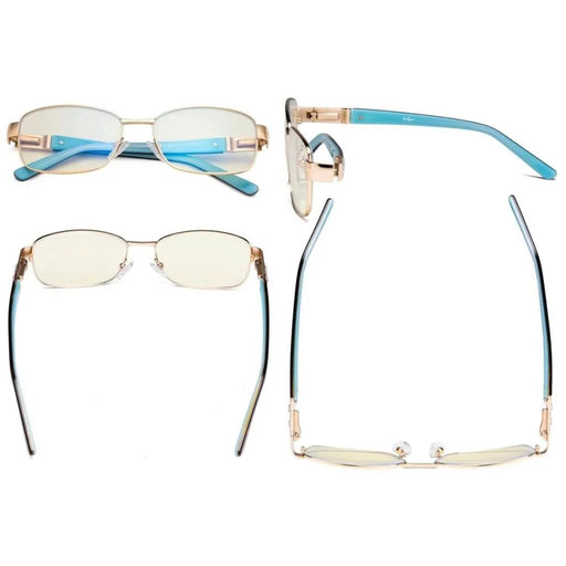 eyekeeper.com Blue Light Filter Eyeglasses with Crystal Accents Light Yellow Lenses LX19007-BB40 Eyeglasses