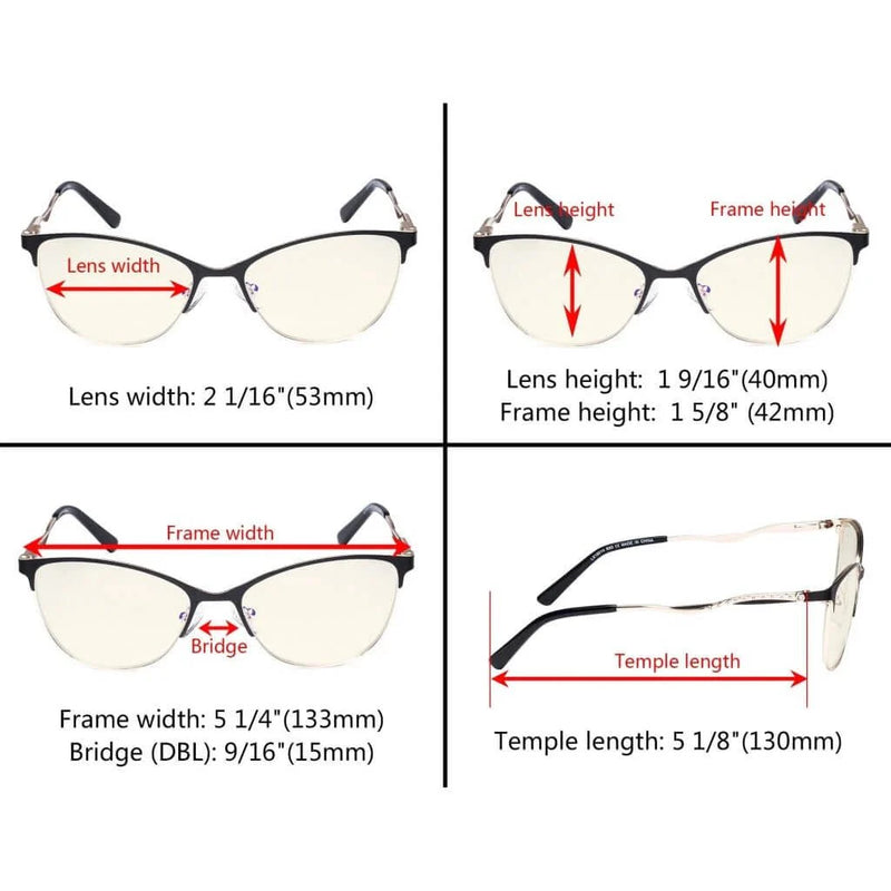 eyekeeper.com Blue Light Filter Eyeglasses with Crystals LX19014-BB40 Eyeglasses