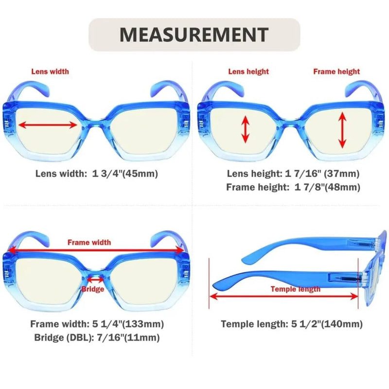 eyekeeper.com Blue Light Filtering Glasses 4 Pack Thicker Frame Polygon UVR2026 Eyeglasses