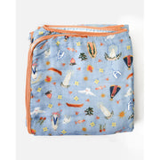 Be A Heart Blue Marian Deluxe Muslin Baby Blanket Quilt Swaddling & Receiving Blankets