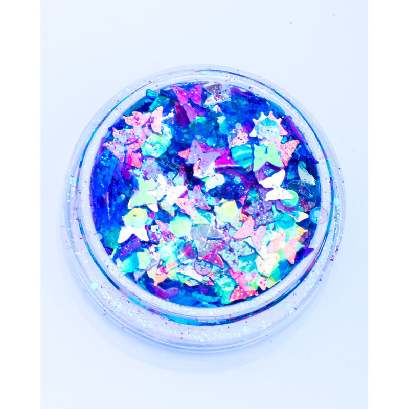 Lunautics Mariah - Chunky Blue and Purple Butterfly Glitter Chunky Glitter