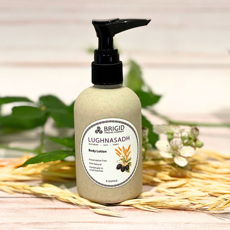 Brigid Trading Company Lughnasadh Natural Body Lotion – Blackberry, Oats & Honey, Paraben-Free Body Lotion