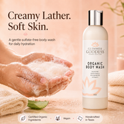 Glimmer Goddess® Organic Skin Care Organic Moisturizing Body Wash for Soft, Hydrated Skin Cleansers & Scrubs Bisque Lavender Lemon - Best Seller,Honeysuckle,Unscented