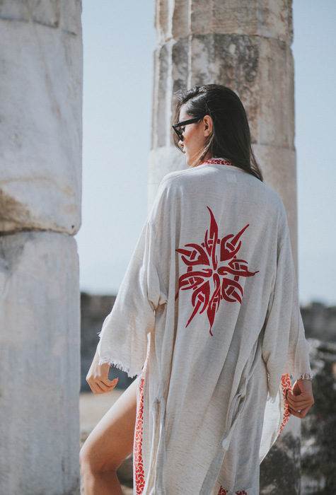 Fire Goddess Linen Kimono