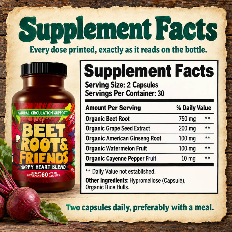 Hippie Farms Premium Total Heart & Circulation Blend - Beetroot & Friends Vitamins & Supplements White Smoke