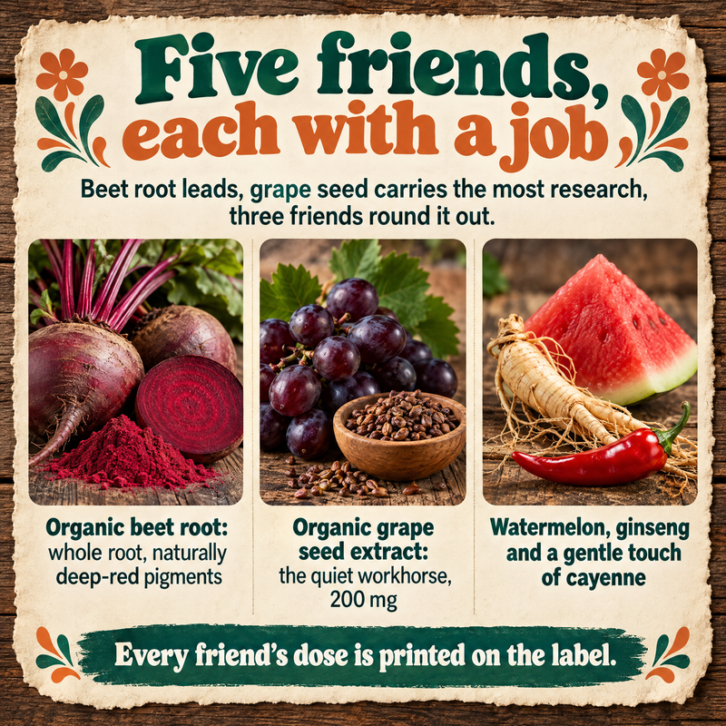 Hippie Farms Premium Total Heart & Circulation Blend - Beetroot & Friends Vitamins & Supplements Bisque