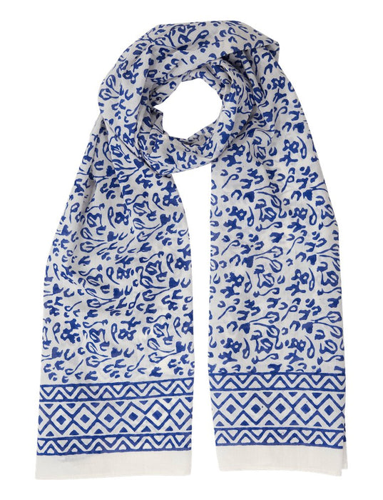 Bright Blue Abstract Scarf