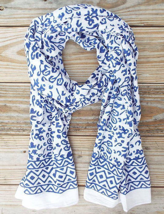 Bright Blue Abstract Scarf