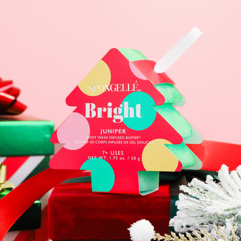 Spongellé Bright - Juniper | Holiday Tree Body Wash Infused Buffer