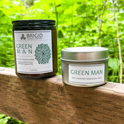 Brigid Trading Company Green Man Soy Wax Candle - Moss, Rainwater, Old Growth Forests, and White Musk Premium Scented Candle