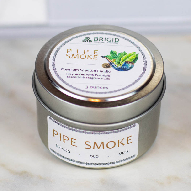 Brigid Trading Company Pipe Smoke Soy Wax Candle - Cuban Tobacco, Smoked Oud, and Deep Resins Premium Scented Candle