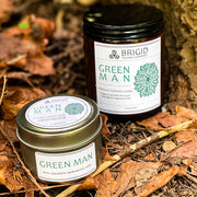 Brigid Trading Company Green Man Soy Wax Candle - Moss, Rainwater, Old Growth Forests, and White Musk Premium Scented Candle