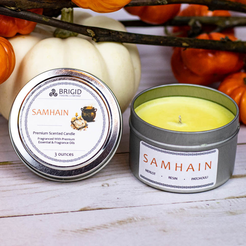 Brigid Trading Company Samhain Soy Wax Candle - Merlot, Dragon's Blood, and Smoked Patchouli Premium Scented Candle