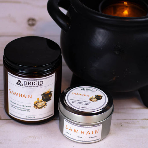 Brigid Trading Company Samhain Soy Wax Candle - Merlot, Dragon's Blood, and Smoked Patchouli Premium Scented Candle