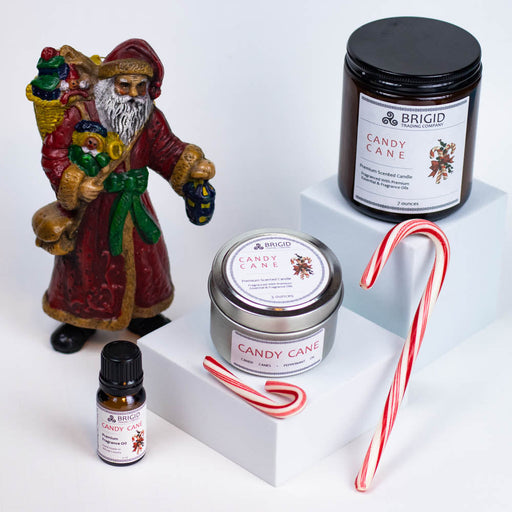 Brigid Trading Company Candy Cane Soy Wax Candle - Peppermint and Candy Canes Premium Scented Candle