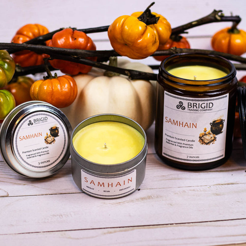 Brigid Trading Company Samhain Soy Wax Candle - Merlot, Dragon's Blood, and Smoked Patchouli Premium Scented Candle