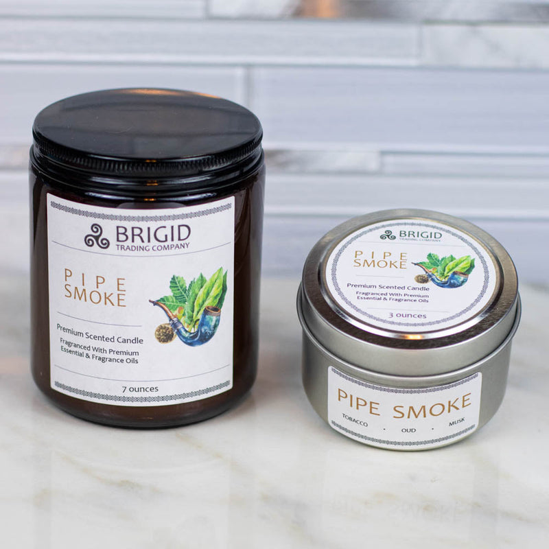 Brigid Trading Company Pipe Smoke Soy Wax Candle - Cuban Tobacco, Smoked Oud, and Deep Resins Premium Scented Candle