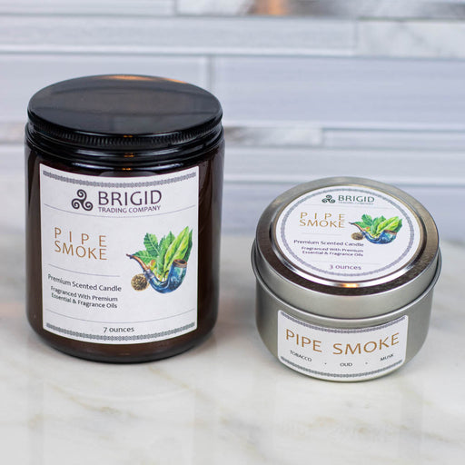 Brigid Trading Company Pipe Smoke Soy Wax Candle - Cuban Tobacco, Smoked Oud, and Deep Resins Premium Scented Candle