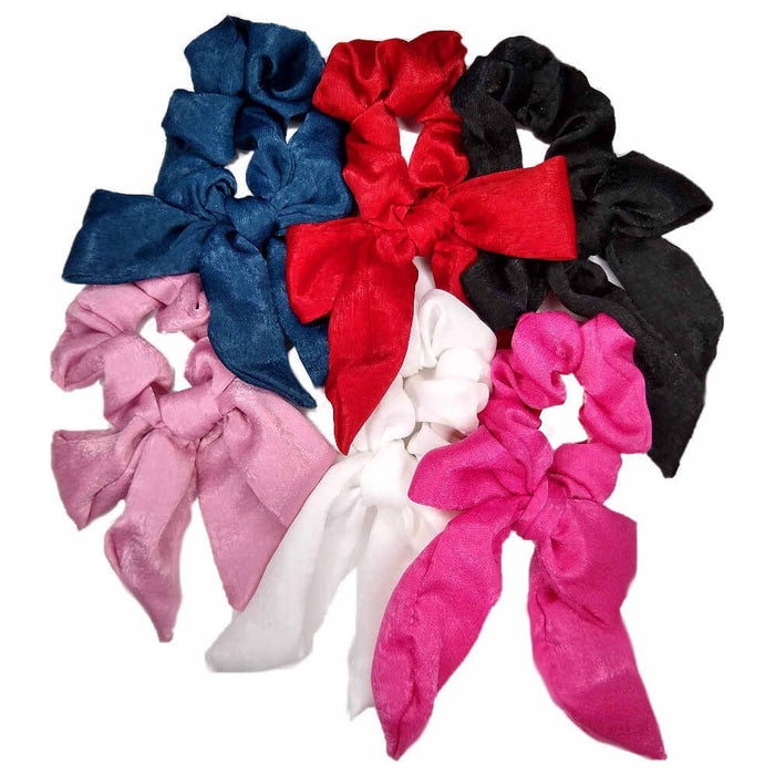 Threddies Satin Brocade Bow Scrunchies