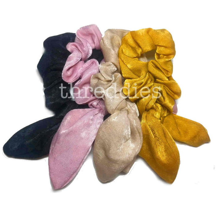 Threddies Brocade Satin Scrunchies With Tails