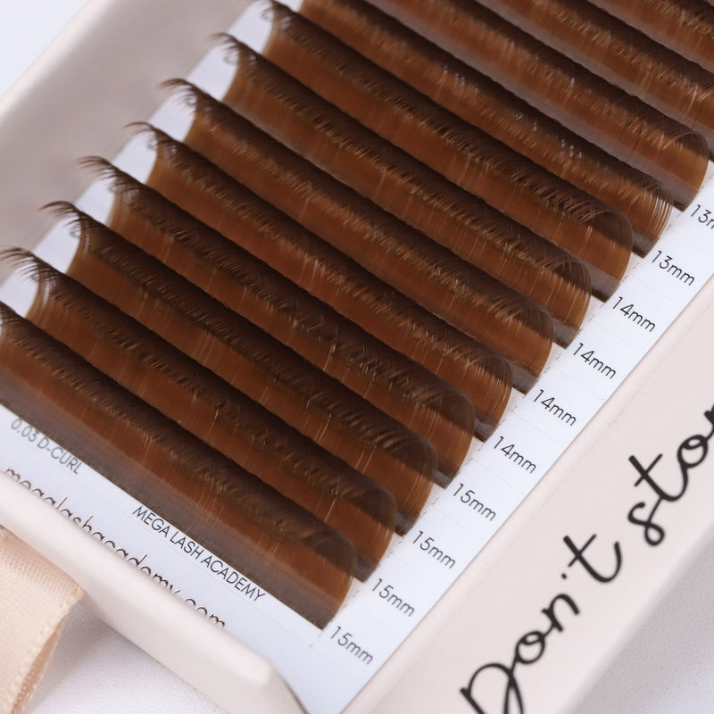 Mega Lash Academy Brown Cashmere Volume - Caramel Lash Trays