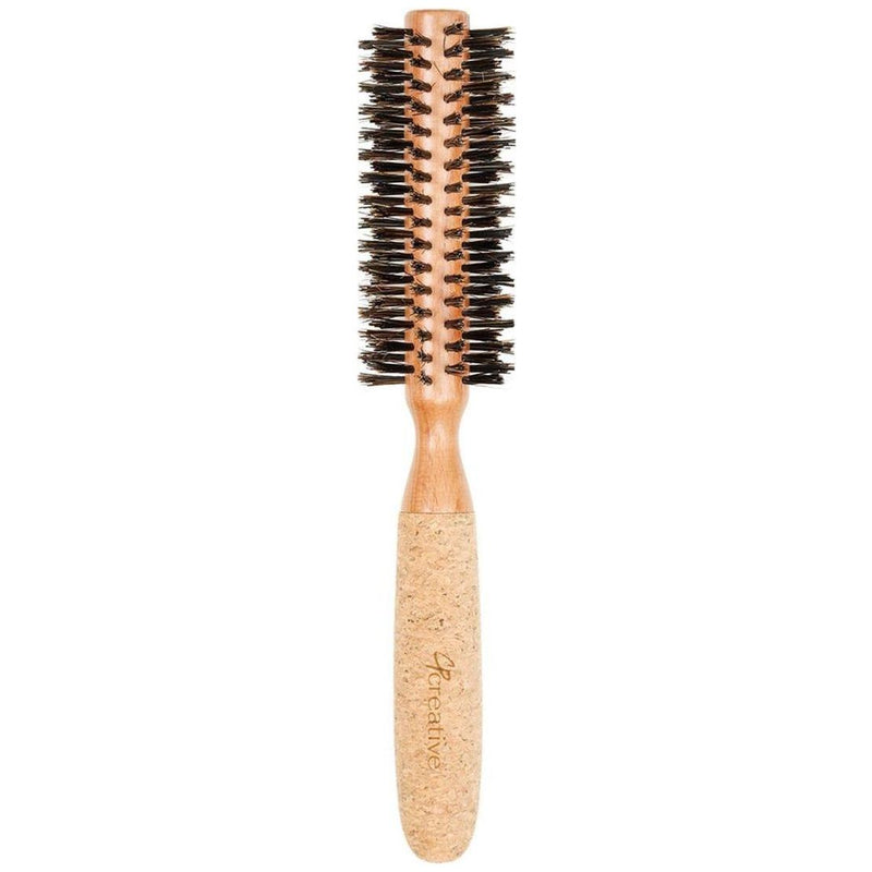 Creative Pro Hair Tools Eco-Friendly Birchwood and Cork Boar Bristle Round Hair Brush Hair Brush