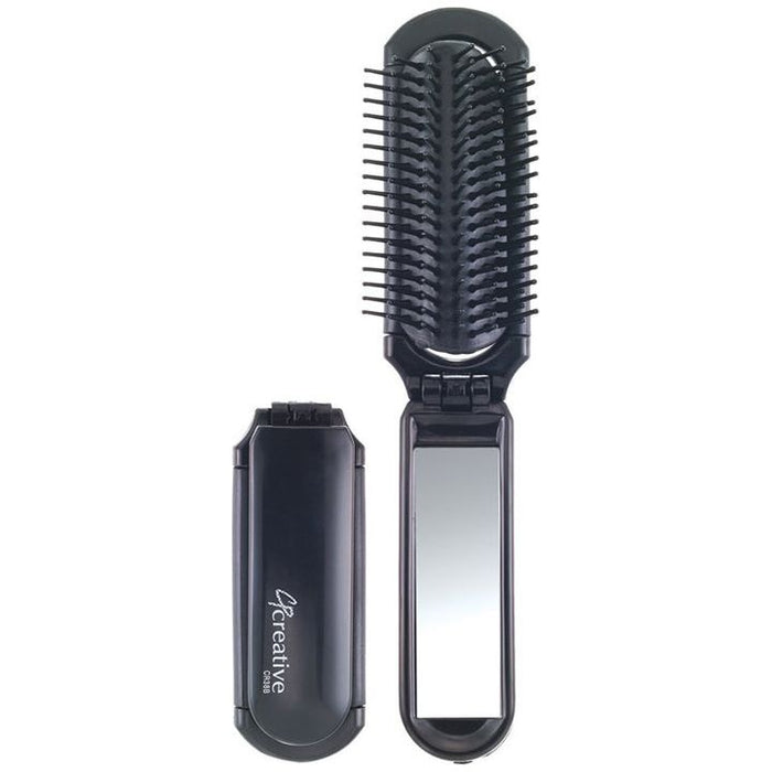 Creative Folding Mirror Brush Black 16 Oz