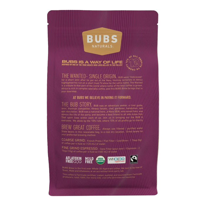 Bubs Naturals - Wanted Coffee | Dark Roast