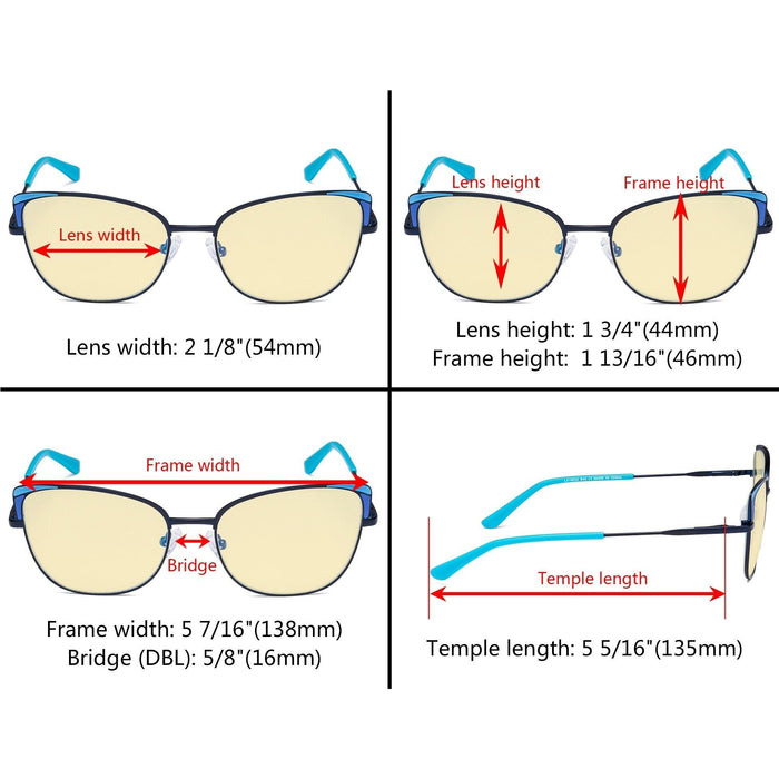 Eyekeeper.Com - Stylish Chic Blue Light Blocking Eyeglasses Lx19032-Bb60