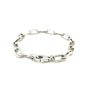 Bids.com Sterling Silver Wide Paperclip Chain Bracelet Bracelets
