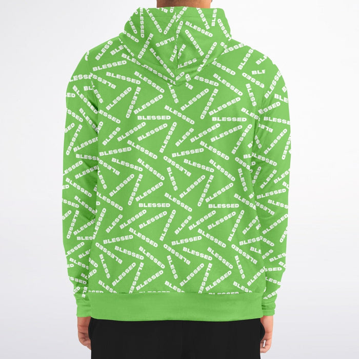 BLESSED Green Fashion Zip-Up Hoodie