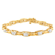 Bids.com 14K Yellow Gold Princess Cut Diamond Chain Link Bracelet (1.00 cttw, H-I Color, SI1-SI2 Clarity) Bracelets