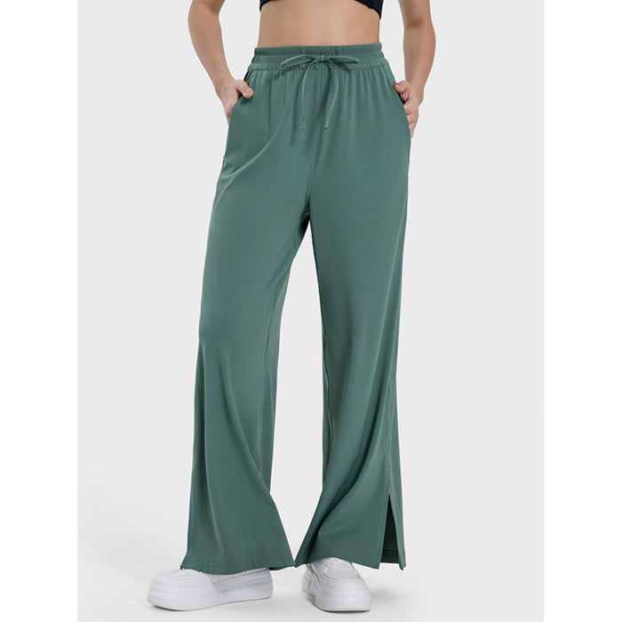 Slit Wide Leg Active Pants