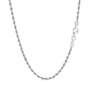 Bids.com 2.25mm 14k White Gold Solid Diamond Cut Rope Chain Necklaces