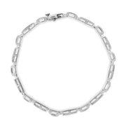 Bids.com 14K White Gold 1.0 Cttw Invisible Set Princess Cut Diamond Alternating Station and Link Tennis Bracelet (I-J Color, I1-I2 Clarity) - Size 7.25" Inches Bracelets