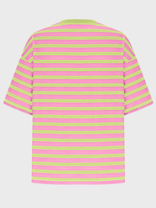 Striped Round Neck Half Sleeve T-Shirt