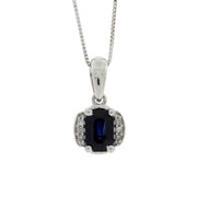 Bids.com .63ct Sapphire Diamond Fashion Pendants 14KT White Gold Pendants
