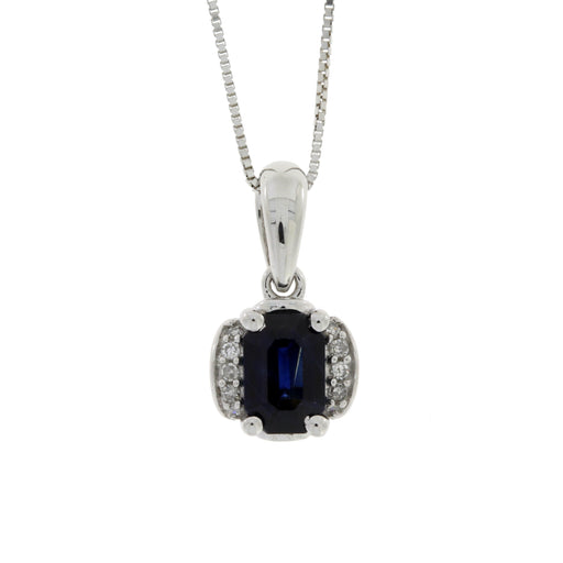 Bids.com .63ct Sapphire Diamond Fashion Pendants 14KT White Gold Pendants