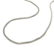 Bids.com Rhodium Plated 2.5mm Sterling Silver Popcorn Style Chain Necklaces