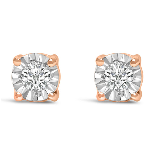 Bids.com .925 Sterling Silver 1/10 Cttw Round Brilliant-Cut Lab Grown Diamond Miracle-Set Stud Earrings (F-G Color, VS1-VS2 Clarity) Earrings
