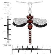 Bids.com 2.29 Carat Genuine Garnet and White Topaz .925 Sterling Silver Pendant Pendants