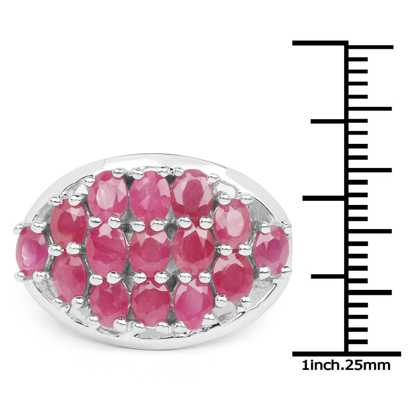 Bids.com 3.00 Carat Genuine Ruby .925 Sterling Silver Ring Rings